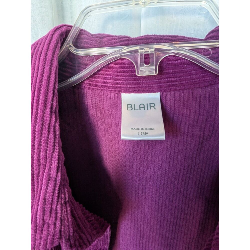cabincore casual fall corduroy Button Down Shirt Jacket Purple Shacket Size XL - Picture 4 of 5